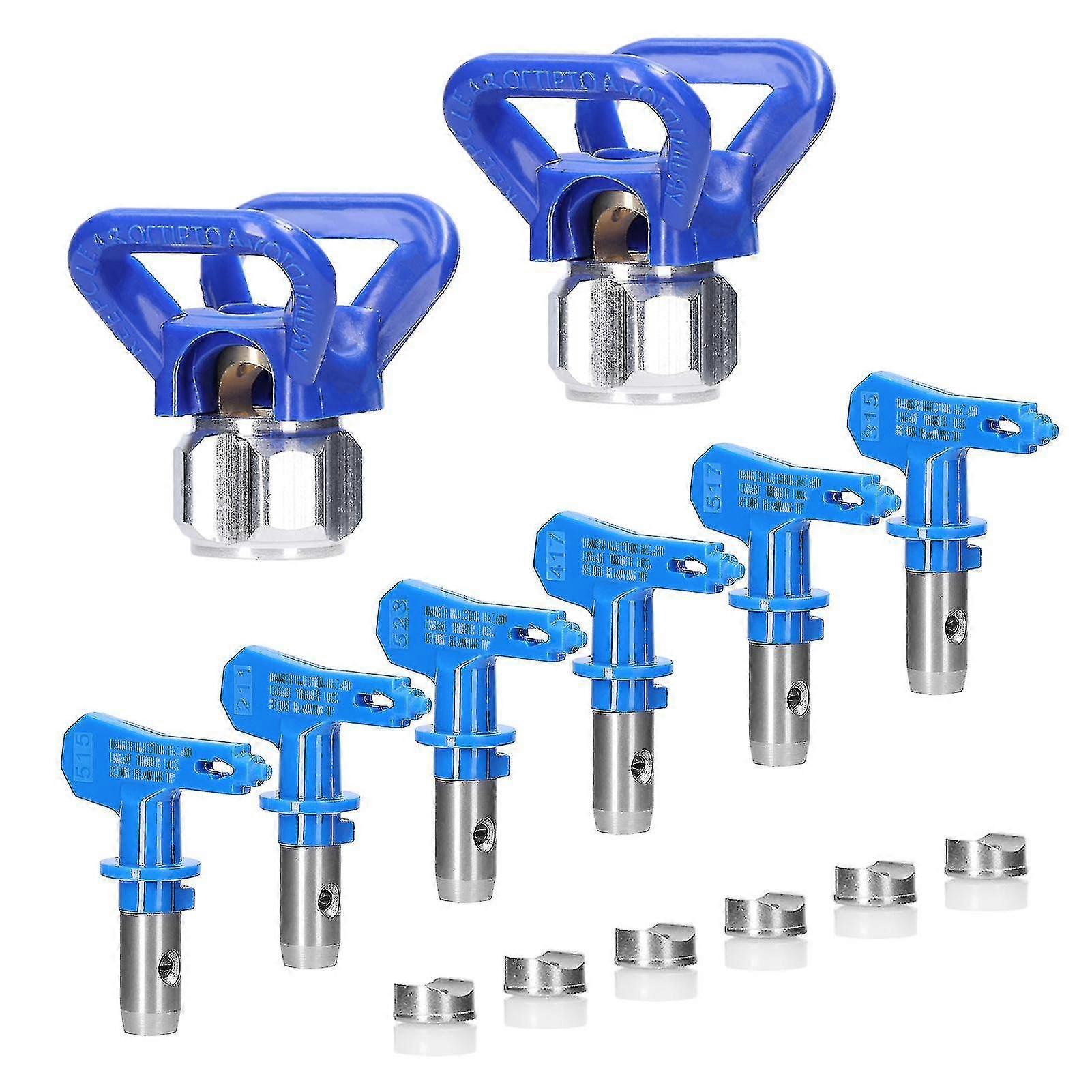 Airless Paint Nozzles Set Reversible Spray Tips Kit for Sprayer Machine - Blue