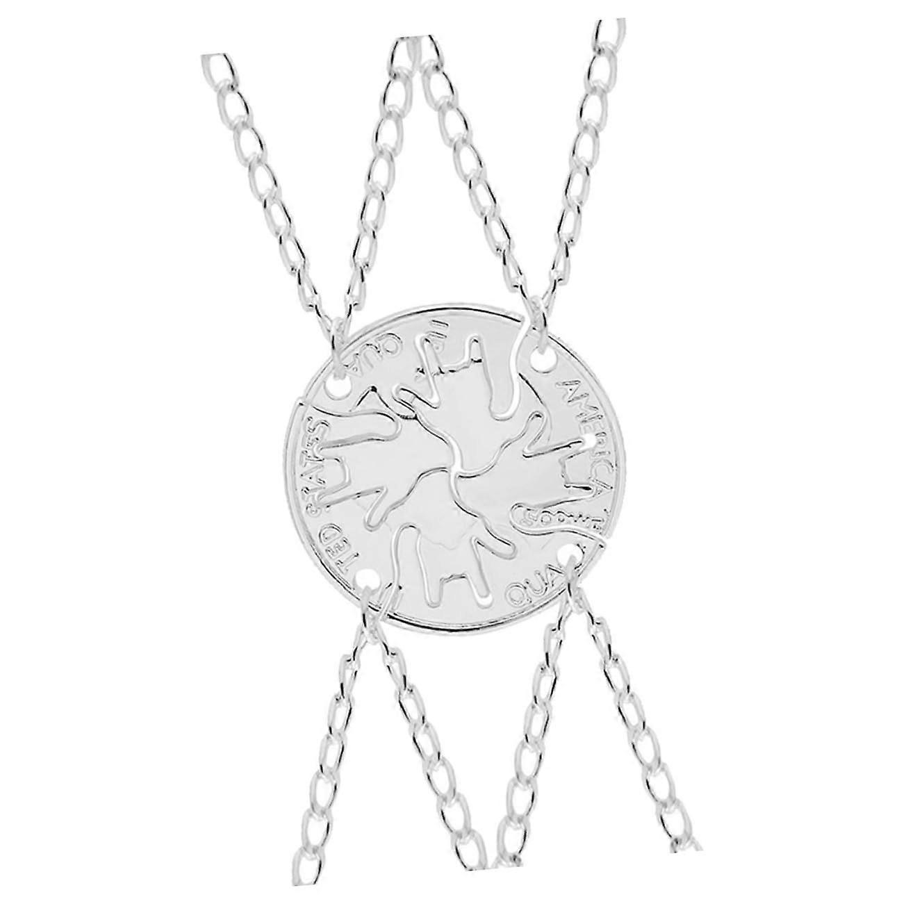 Silver Friendship Necklace Set of 4, Trendy Sewn Necklaces for Women, Delicate Graduation Jewelry, Mother’s Day Gift