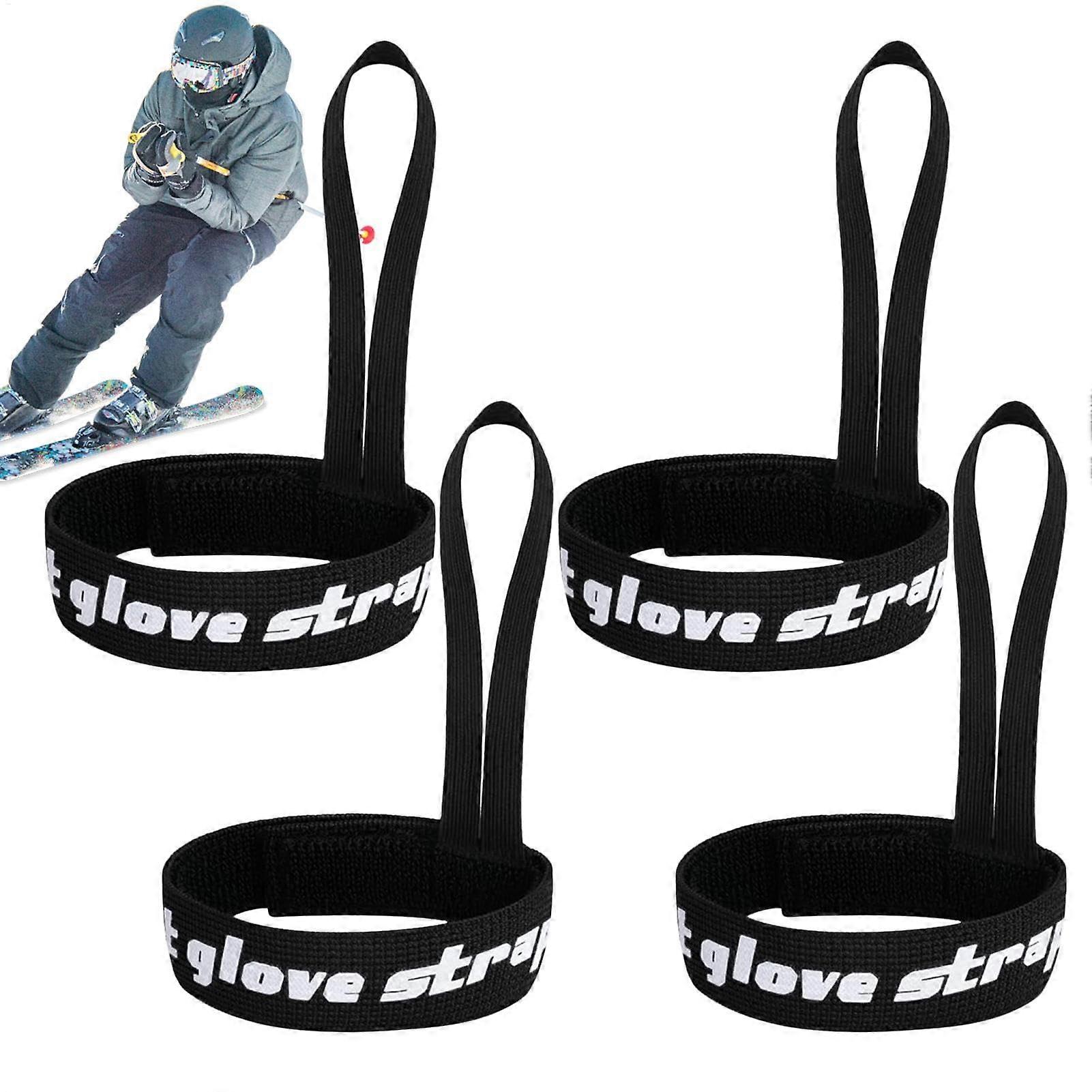 Ski Glove Holder with Adjustable Straps - Waterproof Snow Glove Bands for Skiing and Snowboarding - Universal Size and Fit