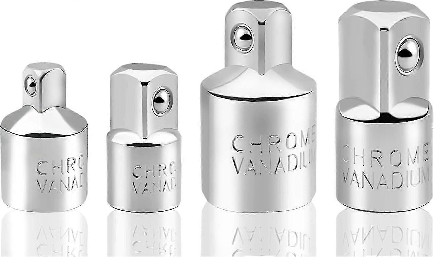 4pcs Socket Adapter Set Ratchet Adapter Socket Reducer 1/2" to 3/8", 3/8" to 1/2", 1/4" to 3/8", 3/8" to 1/ 4" Ratchet Socket Adapter For Sockets and