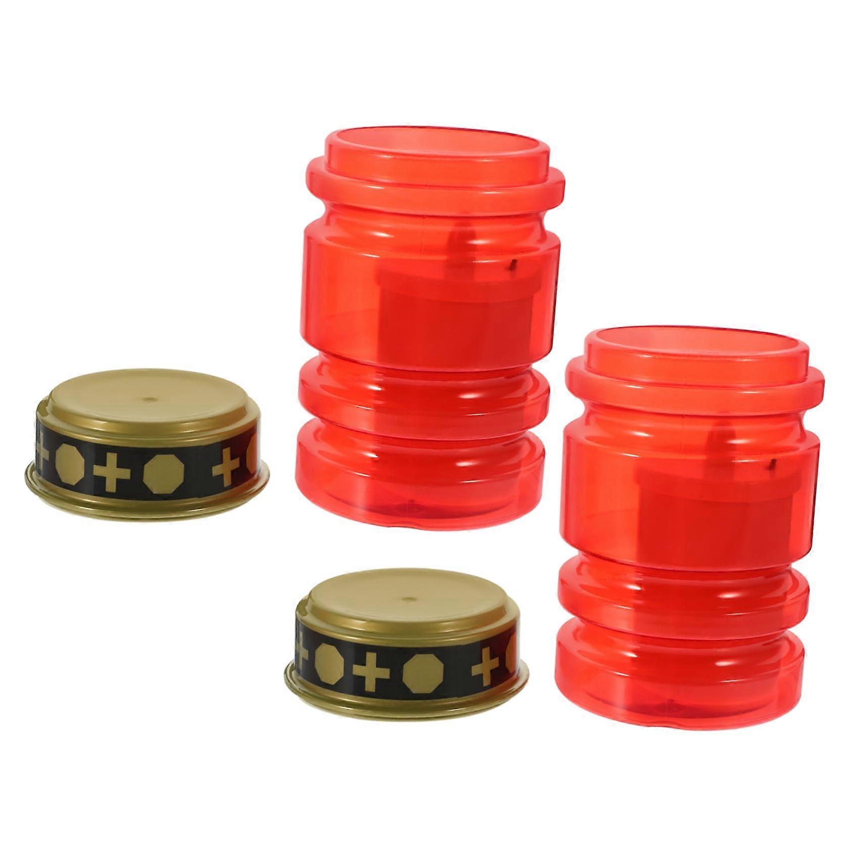 Flameless LED Candles 2-Pack Battery Operated Cemetery Lanterns Decorative Lights for Christmas Church Memorials