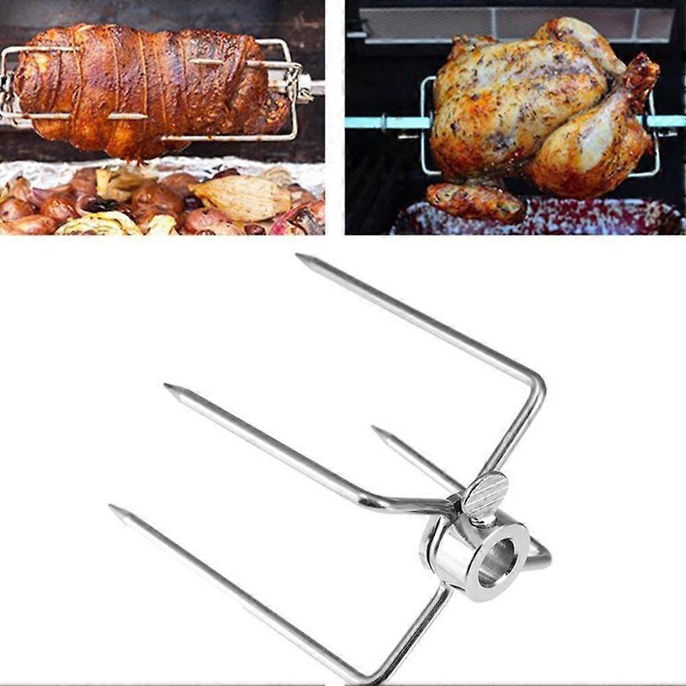 Iron chrome plating (A)$Oven rotating barbecue fork barbecue accessories food grade barbecue fork stainless steel barbecue fork