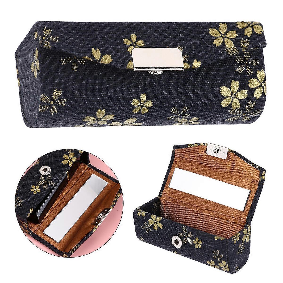 Lipstick Holder For Women Blue Rectangular Organizing Case for Home Use 1Pc