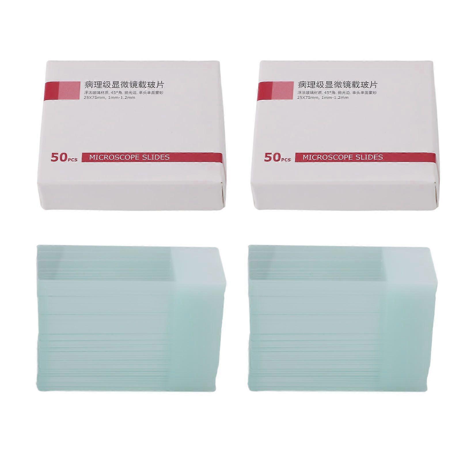 2025 Latest Model  100Pcs Microscope Slides Rounded Corner Blank Glass