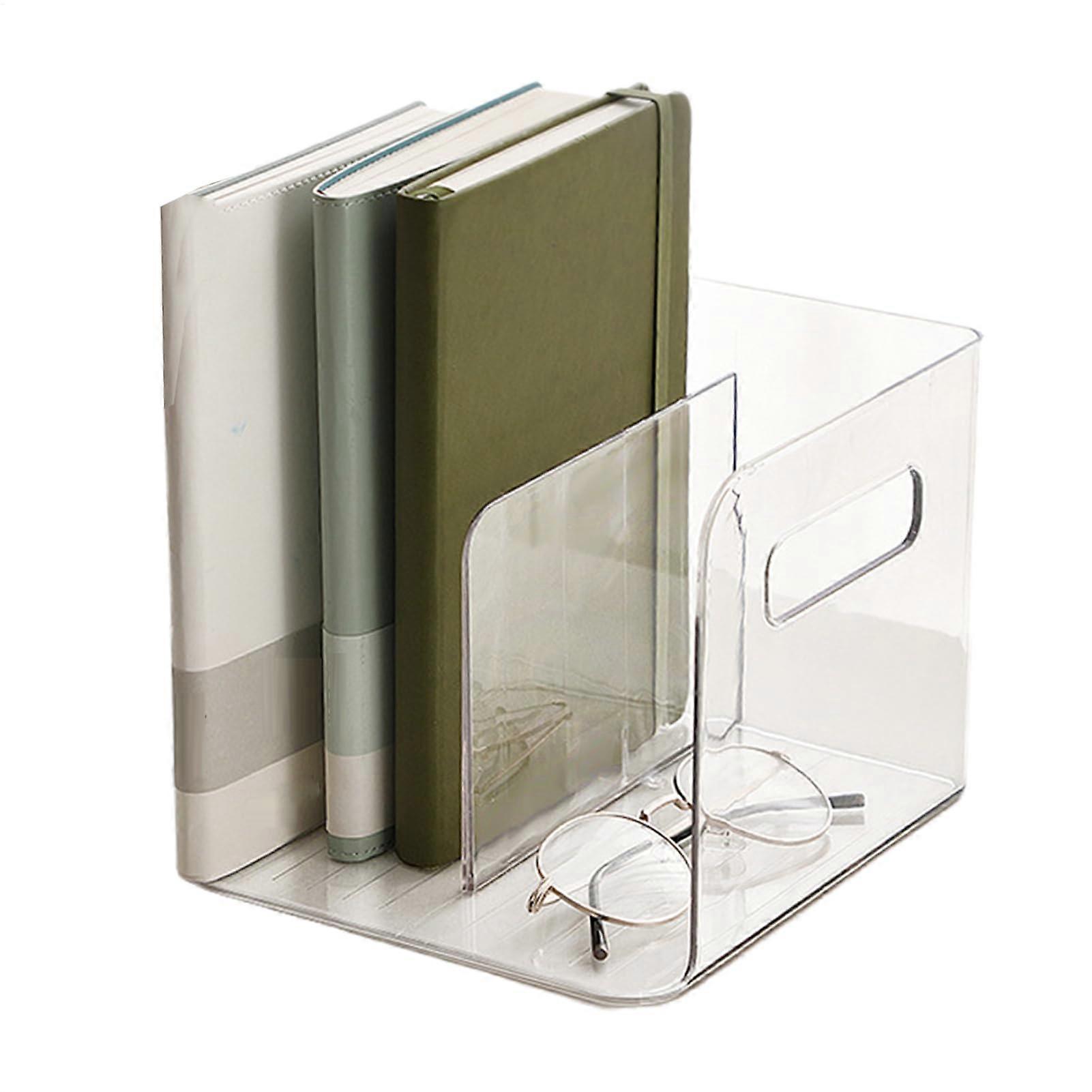 Delete acrylic letter holder modern desktop file organizer with vertical slots clear office paper sorter for desk