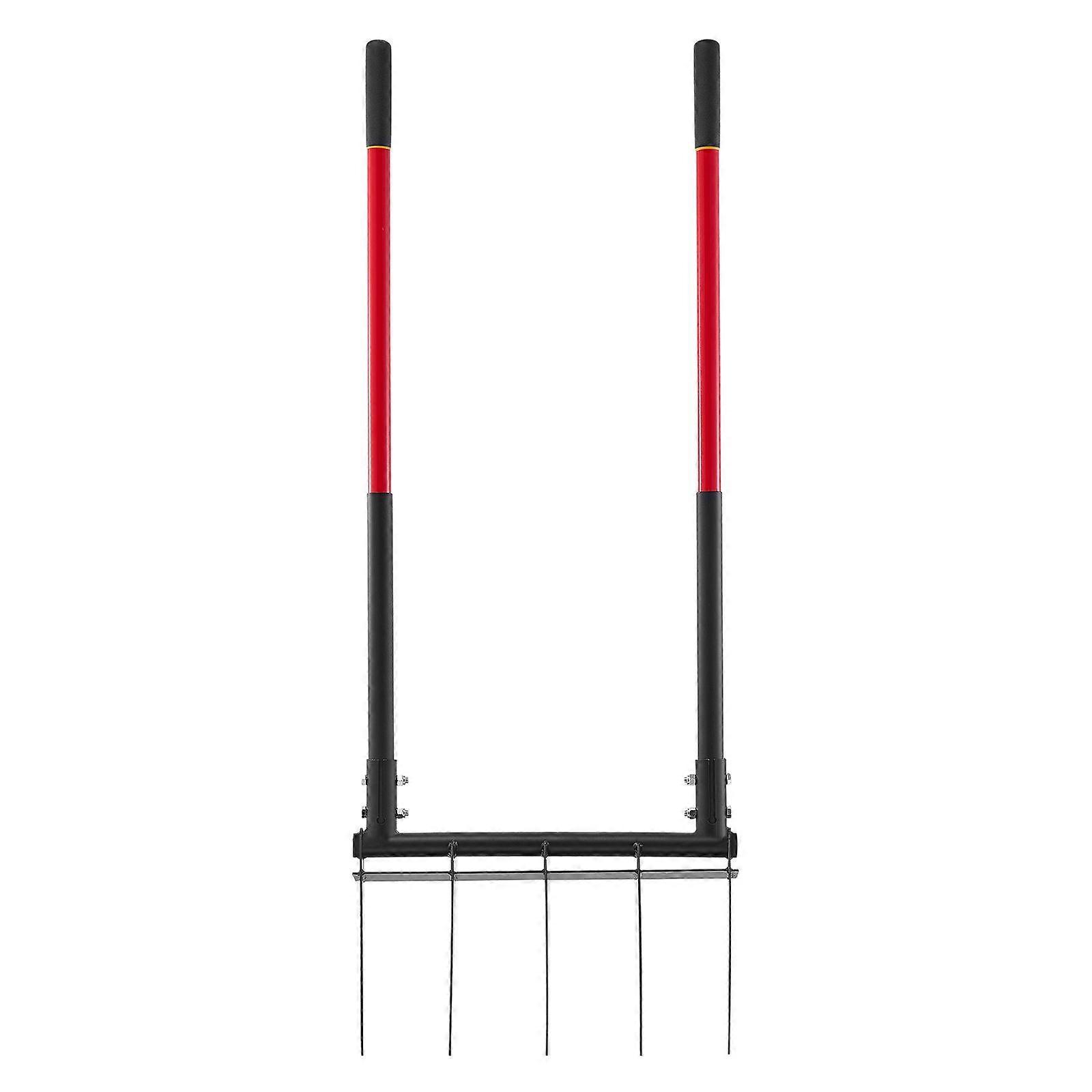 Breite Gabel, 5-Zinken-Heugabel mit zwei Fiberglasgriffen, robuste Gartengabel, ergonomisches U-förmiges Design Broadfork Handfräse