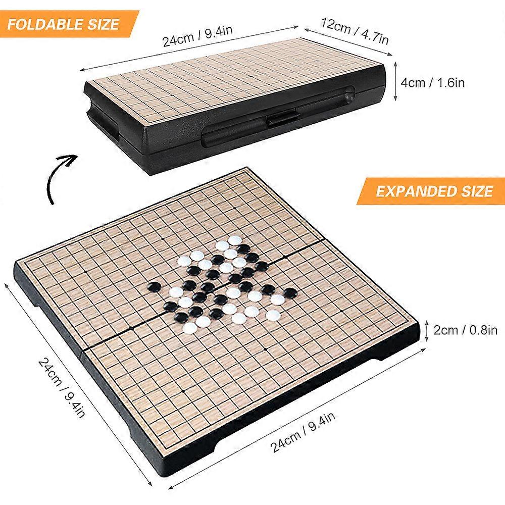 Magnetic Go 19x19 Folding Board Set Travel Portable Lightweight Weiqi Chinese Chess Old Parlor Game Parent-Child Toy