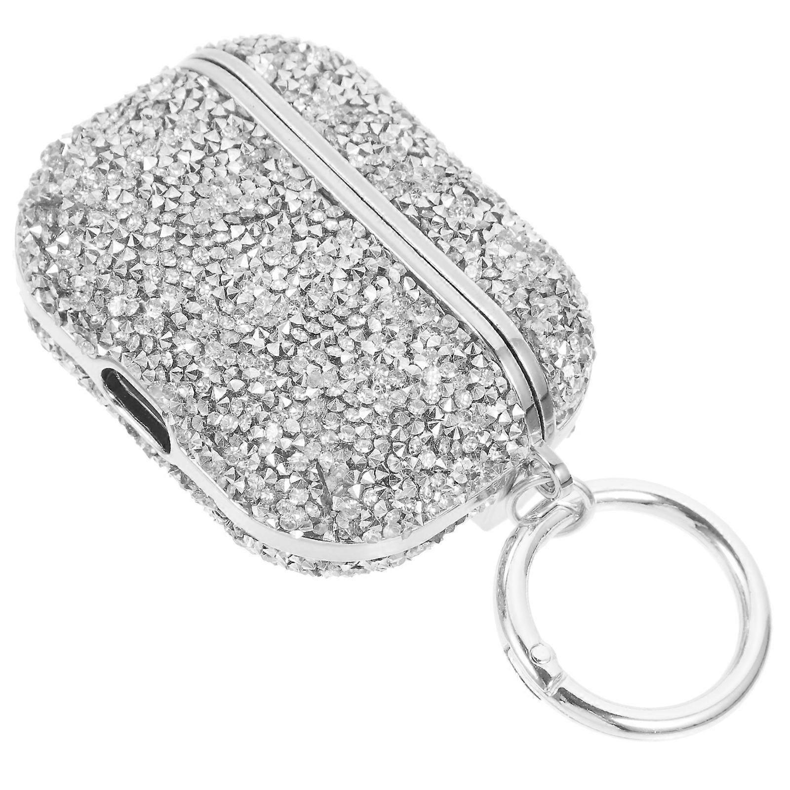 Earbud Covers Glitter Earbuds Protective Case Universal Earbuds Case Dust Proof Scratch Proof Impact Resistant Silver 7.00X5.00X2.70cm 1Pack