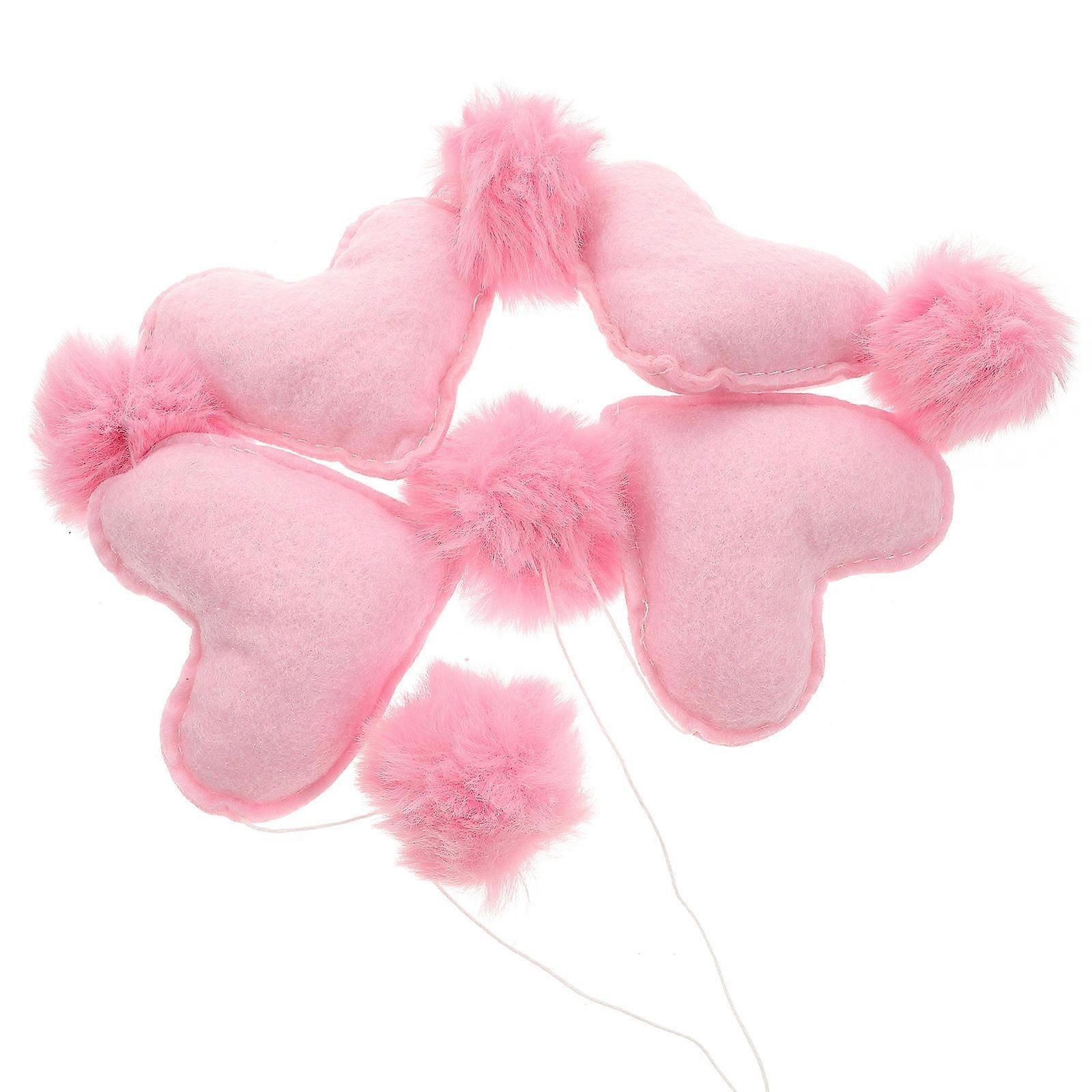 Heart Garland Valentine's Day Felt Garlands Felt Heart and Pink Ball Ornament Living Room 90X8X3cm 1Pcs