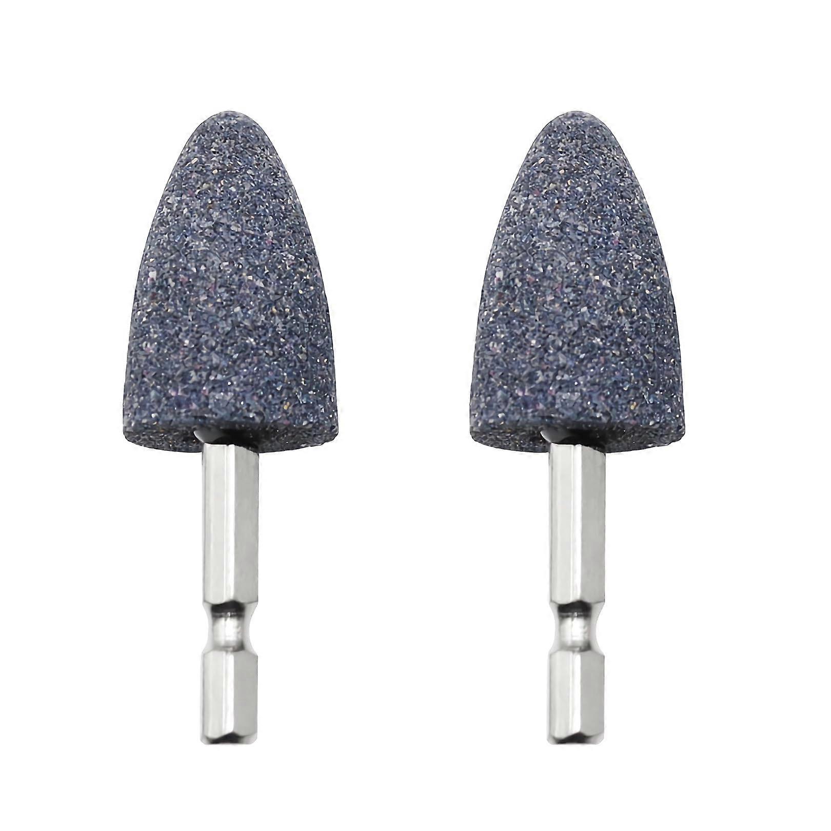 Grinding Stone With Hex Shank, Conical Small Grinding Wheel Head, For Rotary Tools, Polishing, Deburring, 2-Piece Set