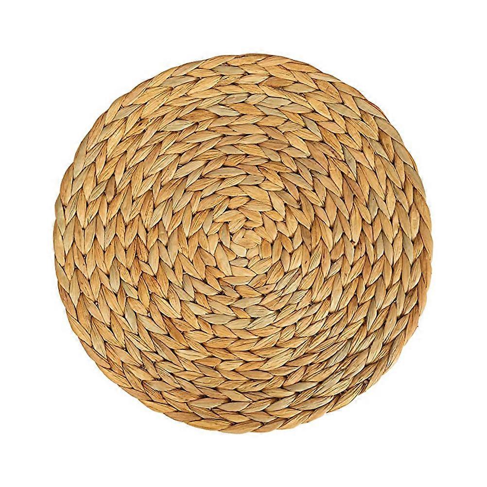 Dining Table Hand Woven Placemat Pastoral Style Synthetic Material 30x30cm Prevent Table Damage 1Set