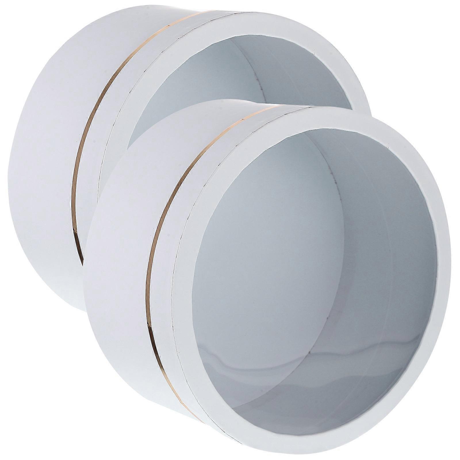Valentine Treat Boxes Round Shape Pvc Material 25*12cm Decorative Effect 2Pcs
