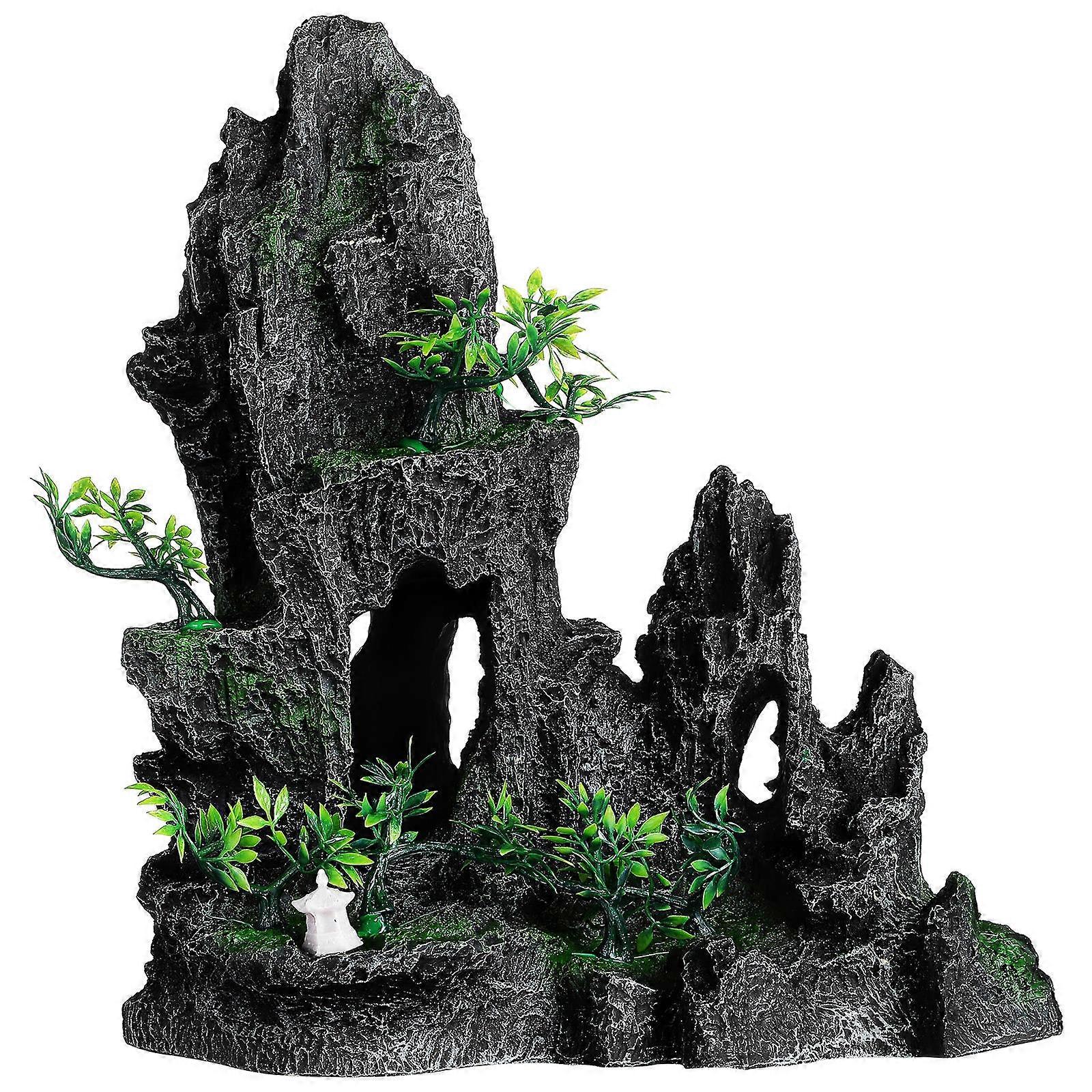 Artificial Rock Decoration Artificial Mountain Aquarium Decoration Hiding Cave For Underwater Landscape Multi 26.00X26.00X14.00CM Smooth Surface 1Set
