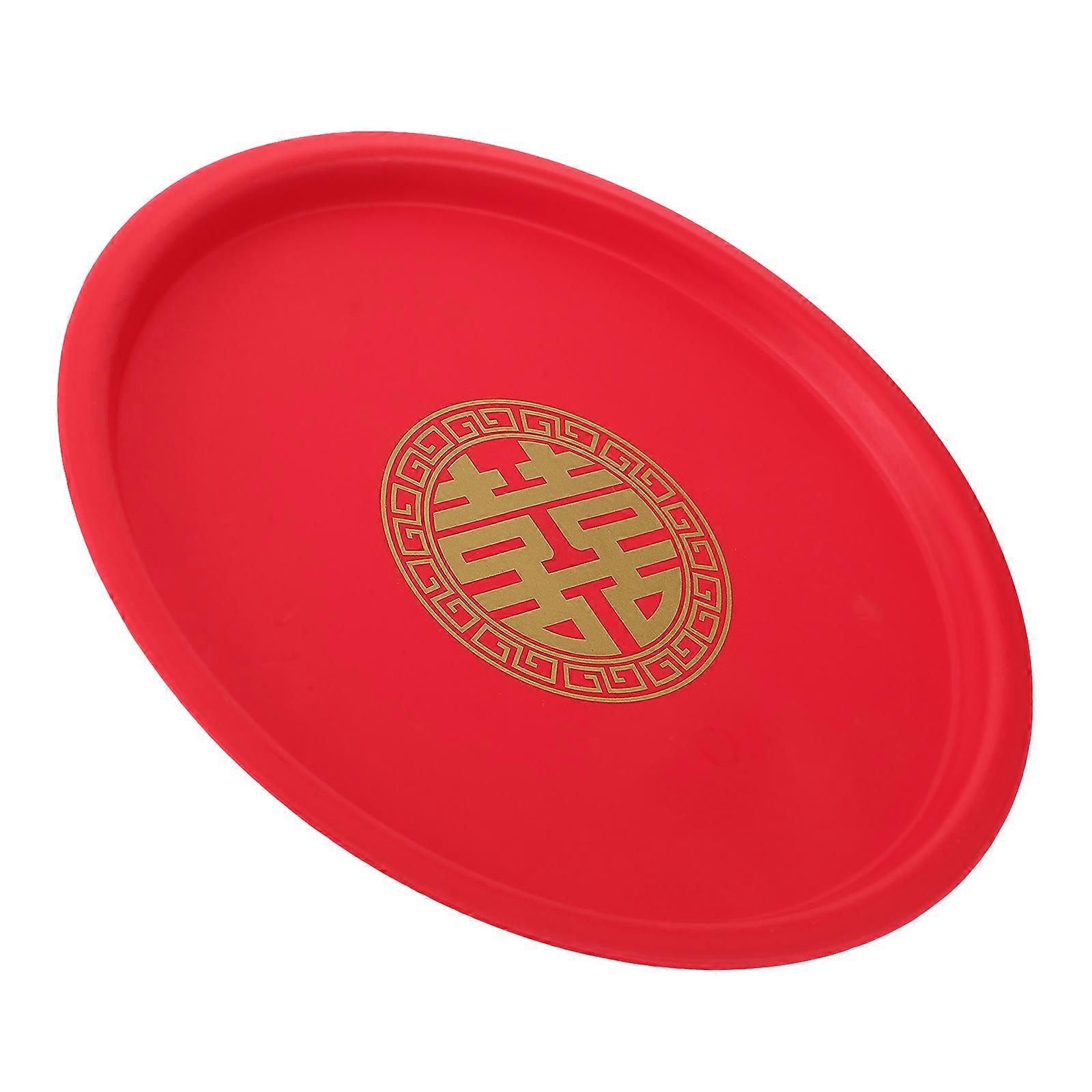 Traditional Chinese Wedding Tea Tray for Snacks, Fruit and Appetizers – Decorative Serving Plate for Parties, Easy to Clean, Elegant Design for