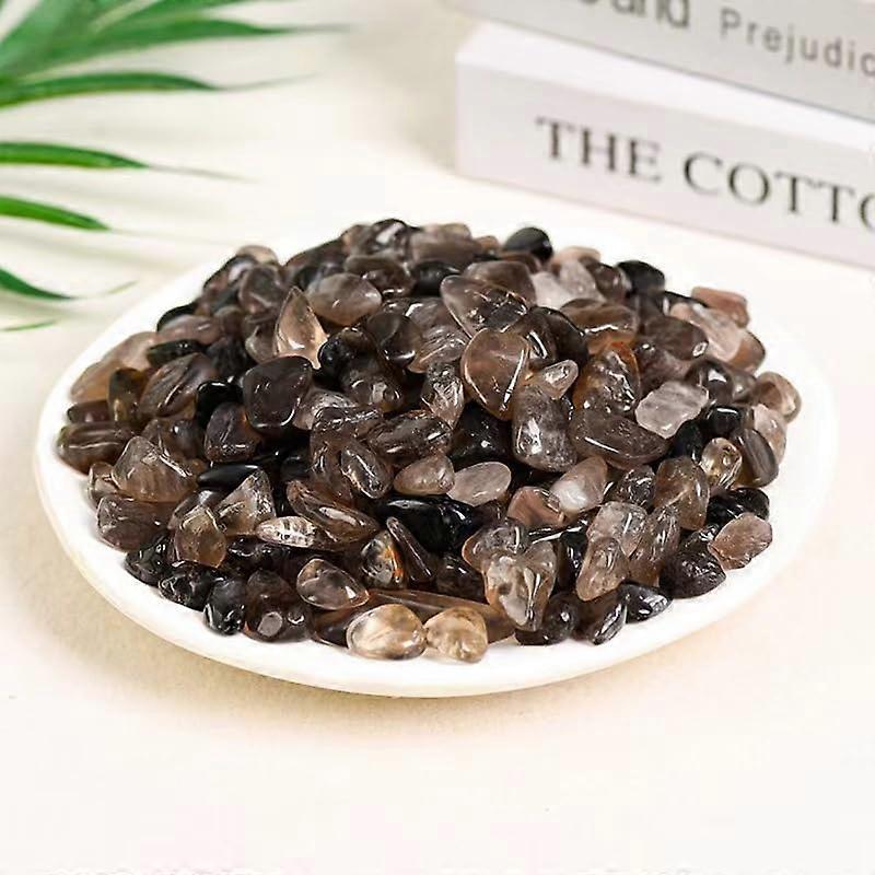Natural Crystal Chips, 9–12 mm Polished Coffee Color Stones for Aromatherapy, Aquarium Decoration, 200 g