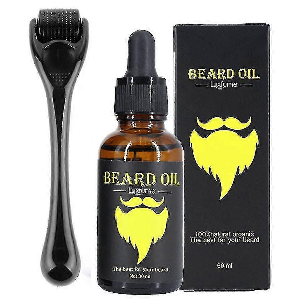 Beard Growth Kit, Beard Derma Roller, 0.5mm Derma Roller/beard Oil For Facial Hair Growth, For Men And Dads, Grooming Tool To Grow A Beard-facilitates