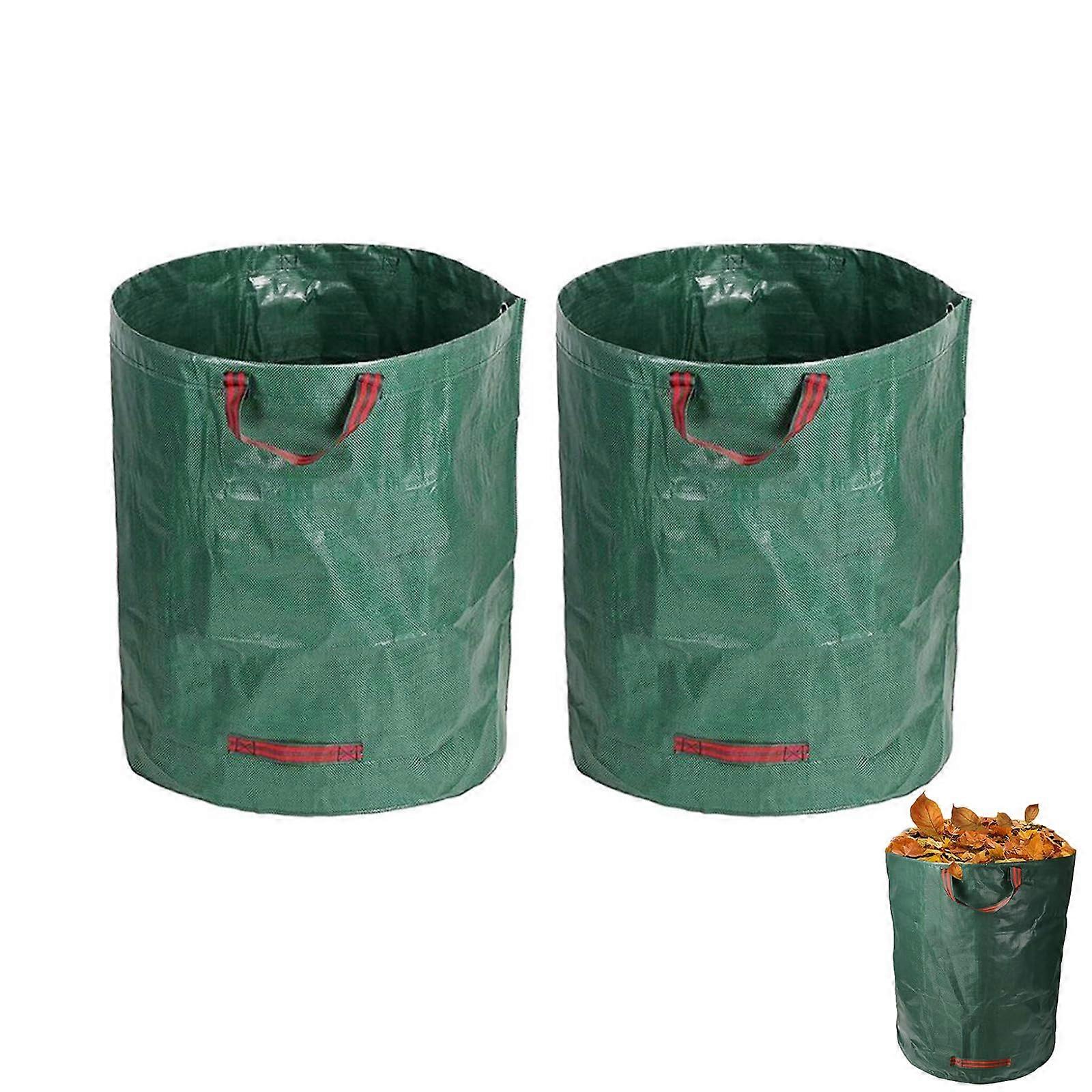 2 x 272L Garden Waste Bags, Foldable Sturdy Polypropylene