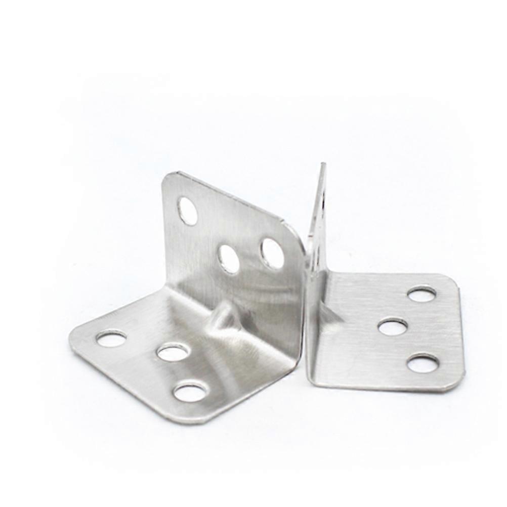 L Shaped Corner Brace Iron Brackets for Support Shelf 40Pcs Silver