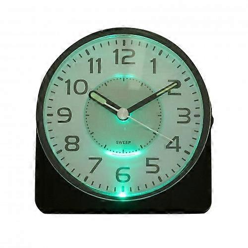 Hometime Silent Sweep Round Face Blinking Light Alarm Clock - Black