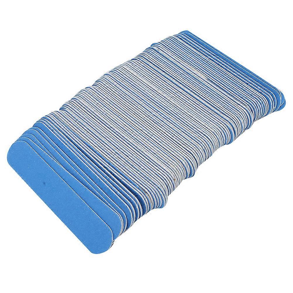100pcs Nail File Double Sided Nail Buffer Sanding Buffing Polishing Strip Manicure ToolBlue