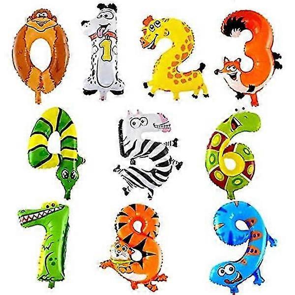 Animal number balloons 0-9