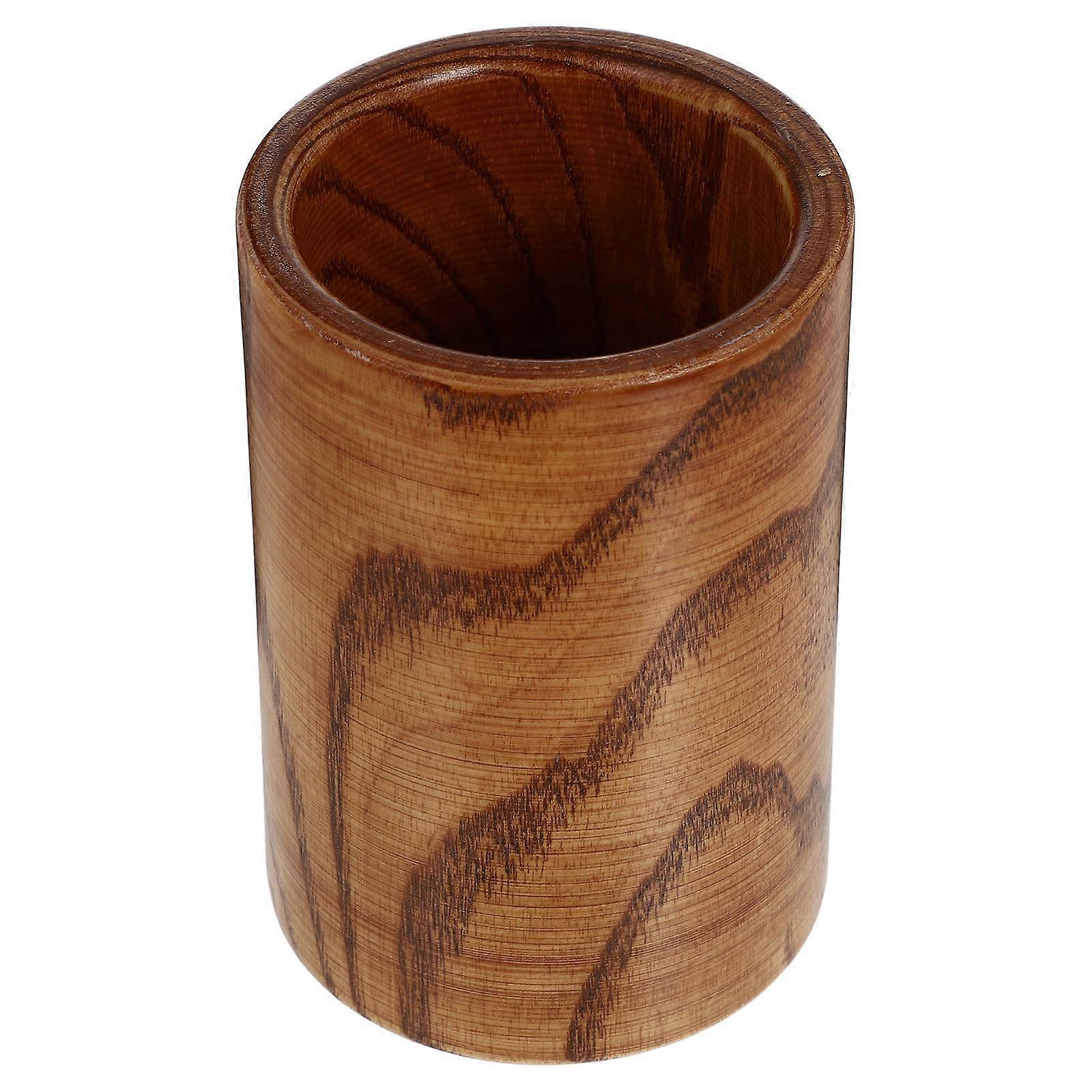 Reusable Chopsticks Holder Wooden Kitchen Utensils Canister Organizer Light Brown 13X8.5X8.5CM Table Chopstick Holder 1Set