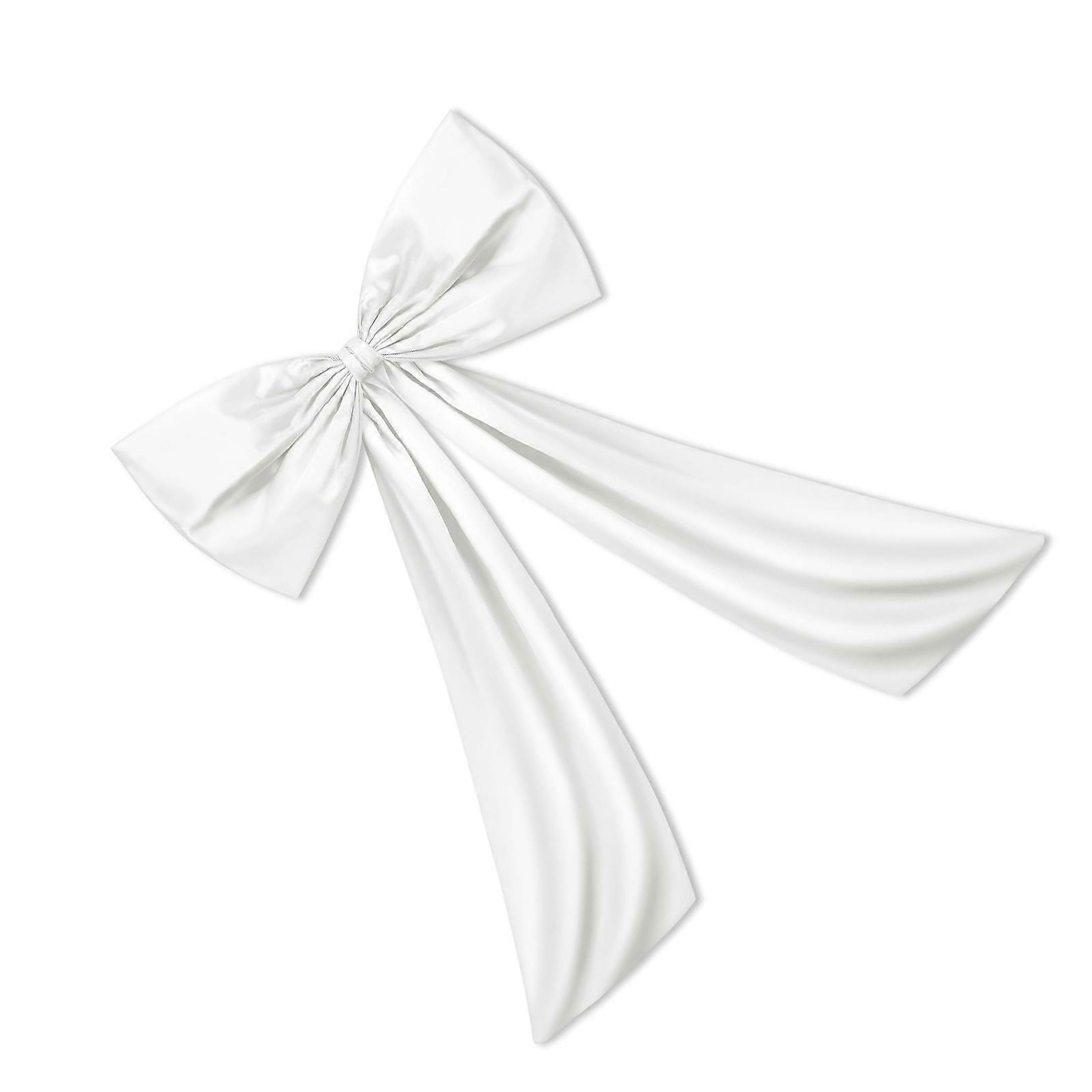 Soft Celebration Bows Ornament Available In Elegant Color For Event Theme Matching Backdrop Wall Decoration  White
