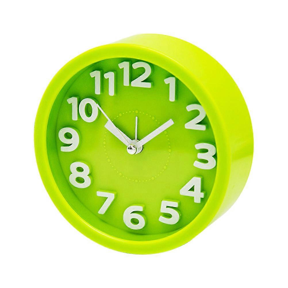 Green Mute Digital Clock for Home Use Made of Plastic with Clear Numbers and 4.5 x 3.2 x 1.8 inches