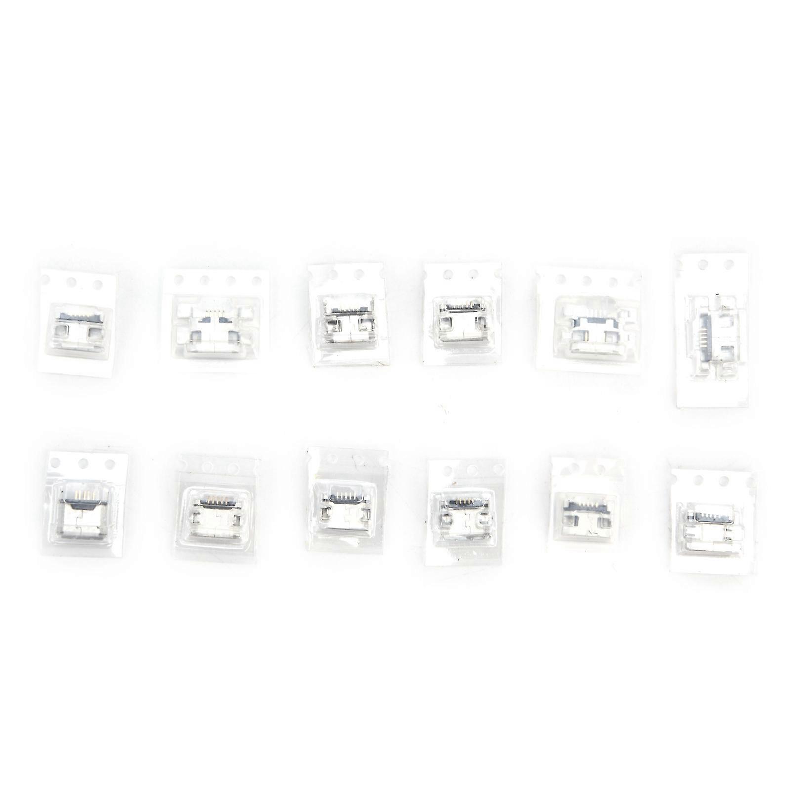 12Pcs Mini USB Connector Stainless Steel Jack Repair Replacement Adapter Electrical Supplies