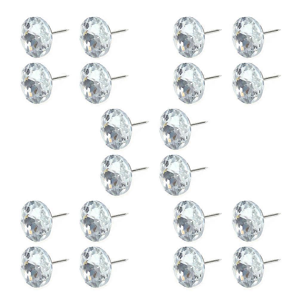 100 Pieces Crystal Upholstery Buttons Shiny Decorative Nails for Furniture Silver Color Crystal