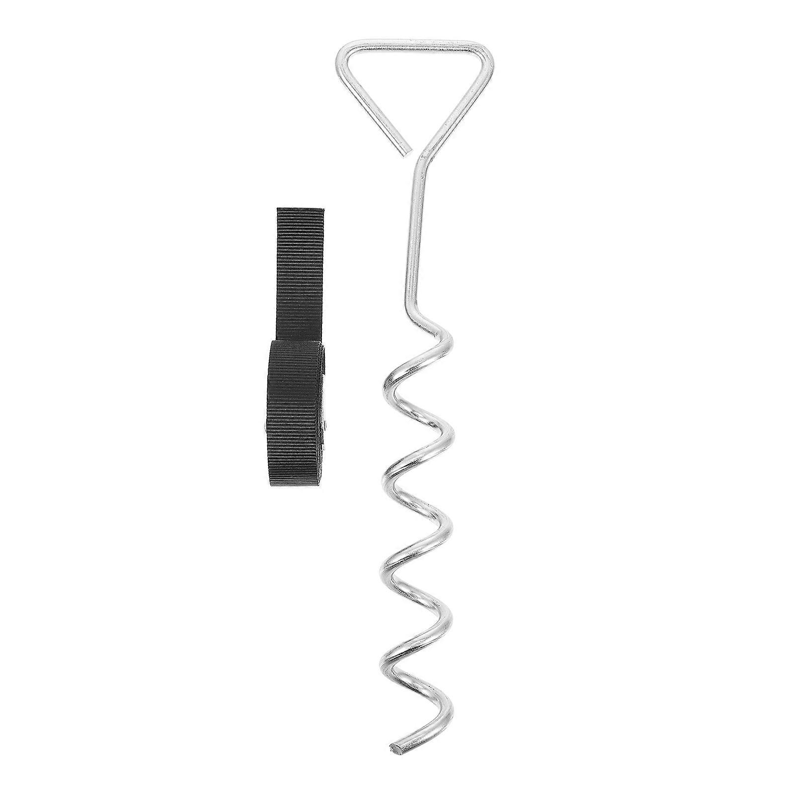 Trampoline Anchors with Strap Multi Purpose Outdoor Dog Fixing Stakes for Tent Trampoline Fence Cabin Chicken Coop Toy Use 1Set