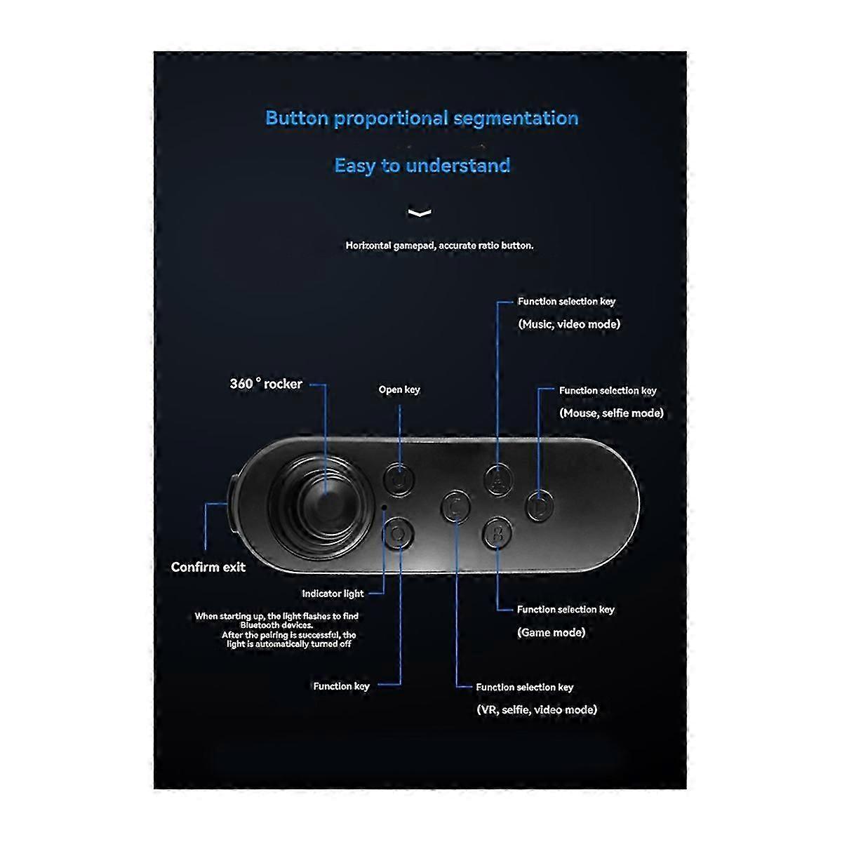 Bluetooth Wireless VR Remote Game Controller Joystick Gamepad Somatosensory Remote Control White