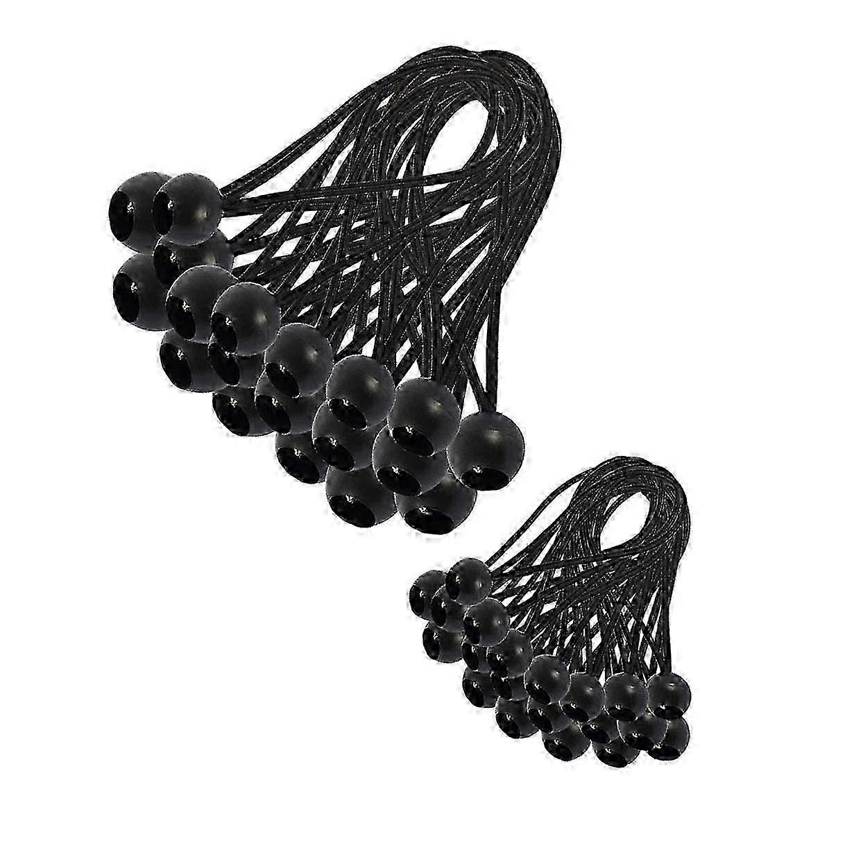 30 Pack Elastic Bungee Cords for Camping, Tarp, Tent & Gazebo - 200mm & 150mm Extension Cords for Secure Tie Down & Curtain Use
