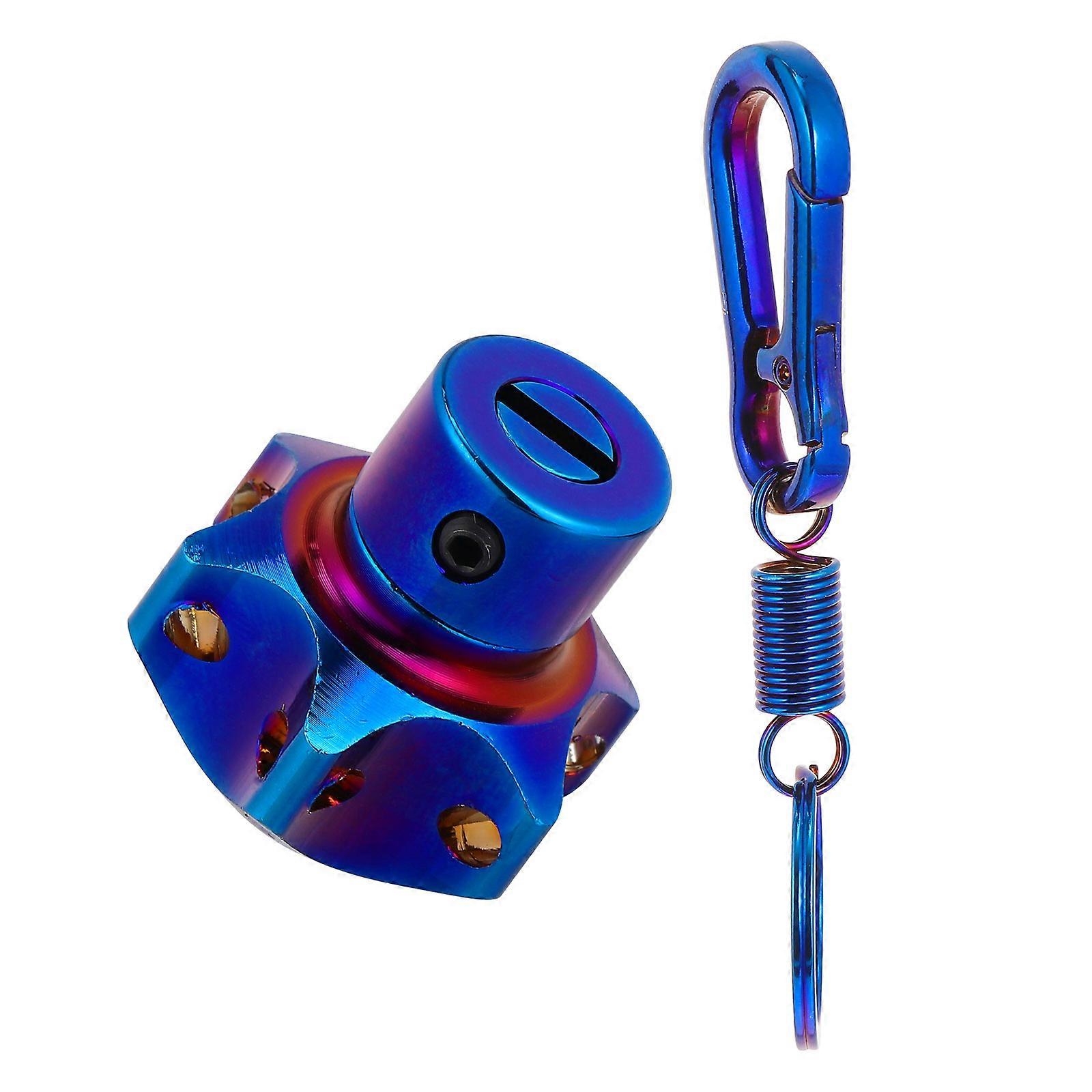 CNC Modified Motorcycle Key with Hexagon Tip Made of Titanium Alloy Blue Color for Keychain Accessories