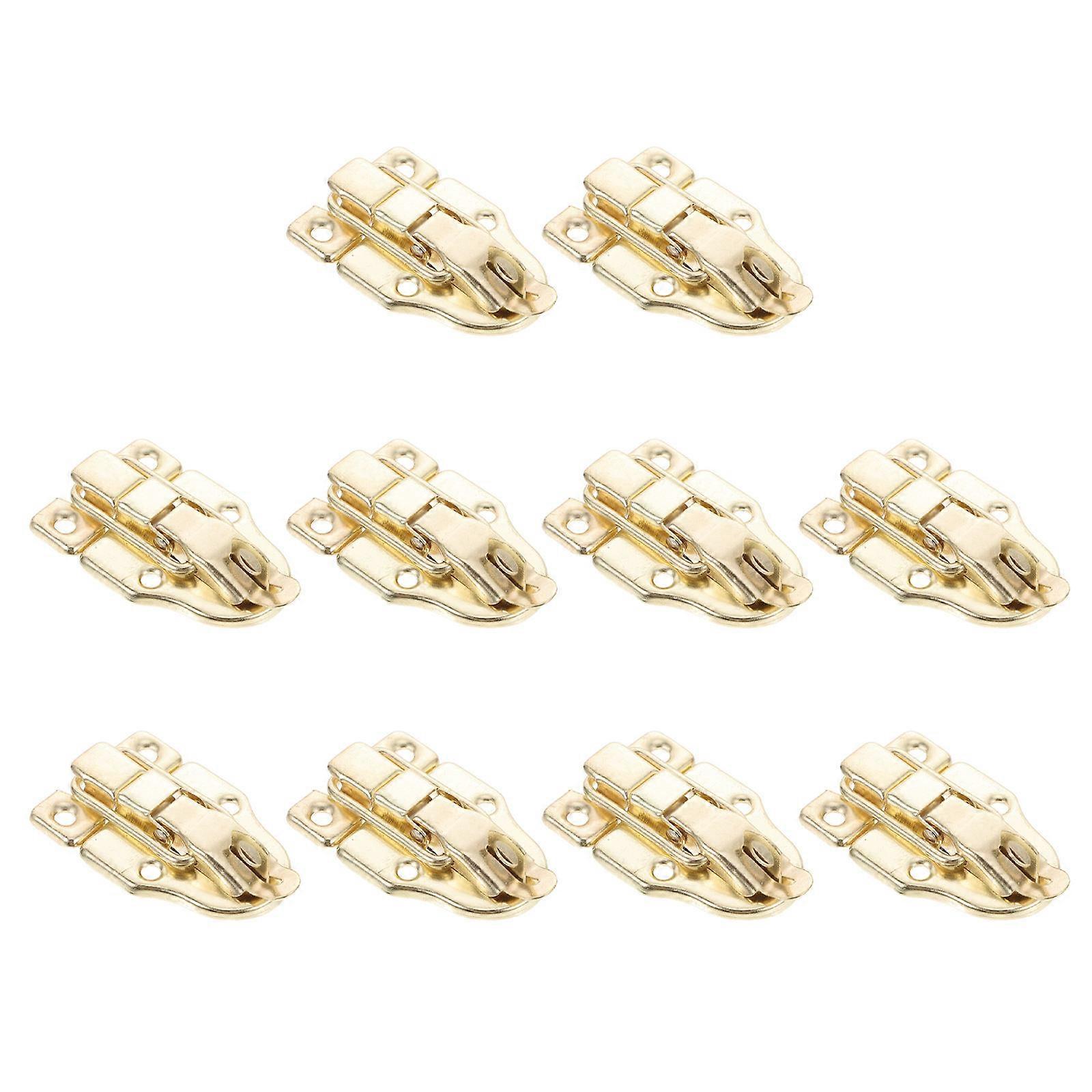 Golden Iron Toggle Hasp Latch for Wooden Box Use 10 Pieces Vintage Case Hasps Small Size