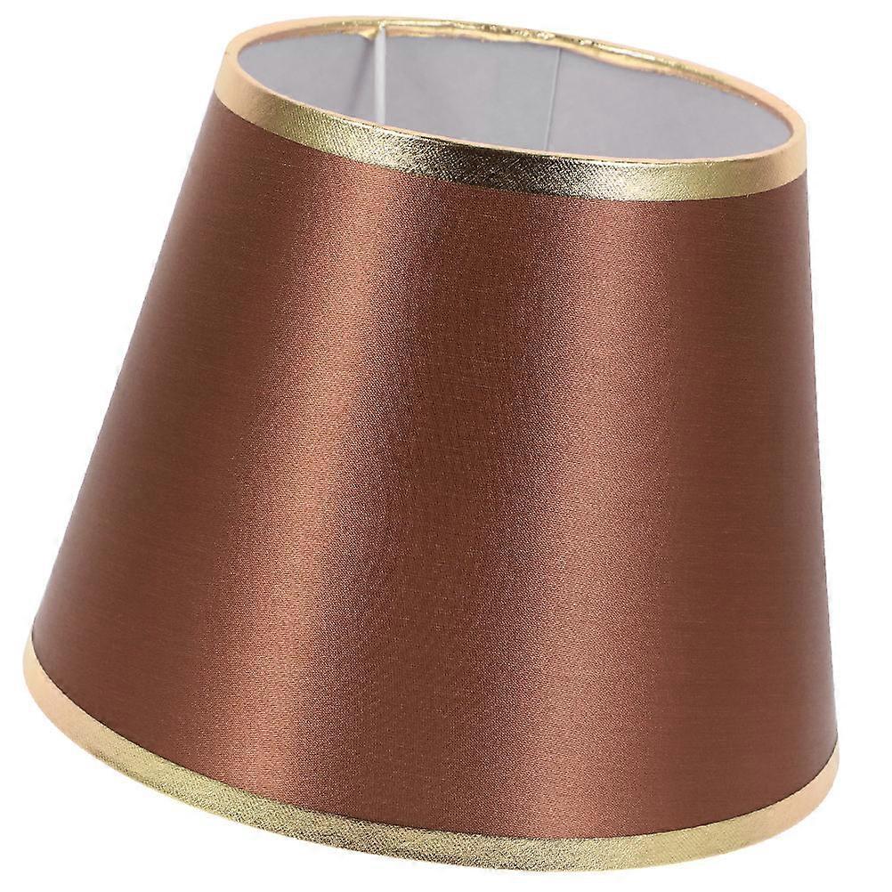 Small Table Lamp Shade E27 Base Coffee Color Round Shape Dust Protection For Hotel 1Set