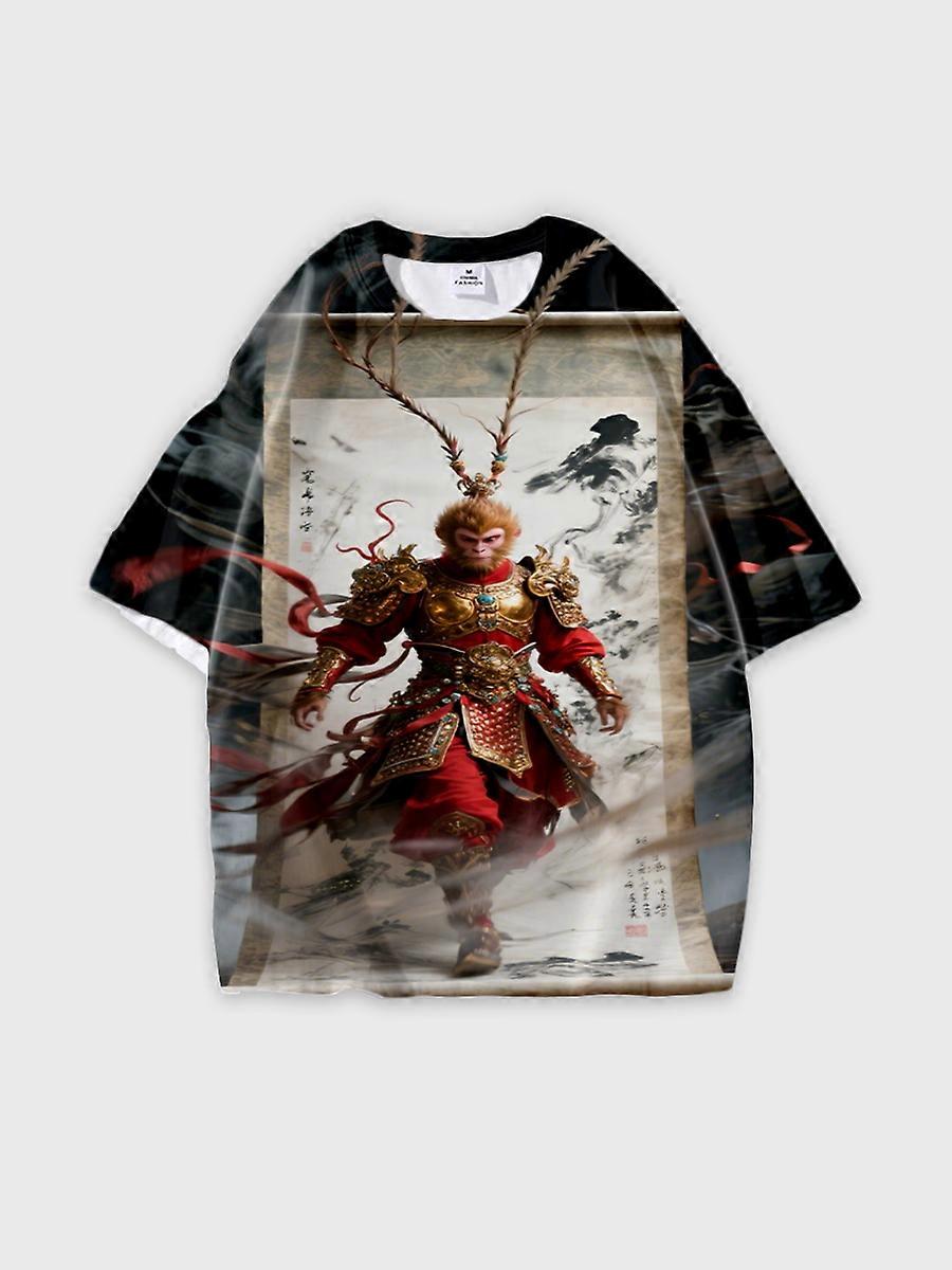 T-shirt round neck Role Pattern loose short sleeve E741