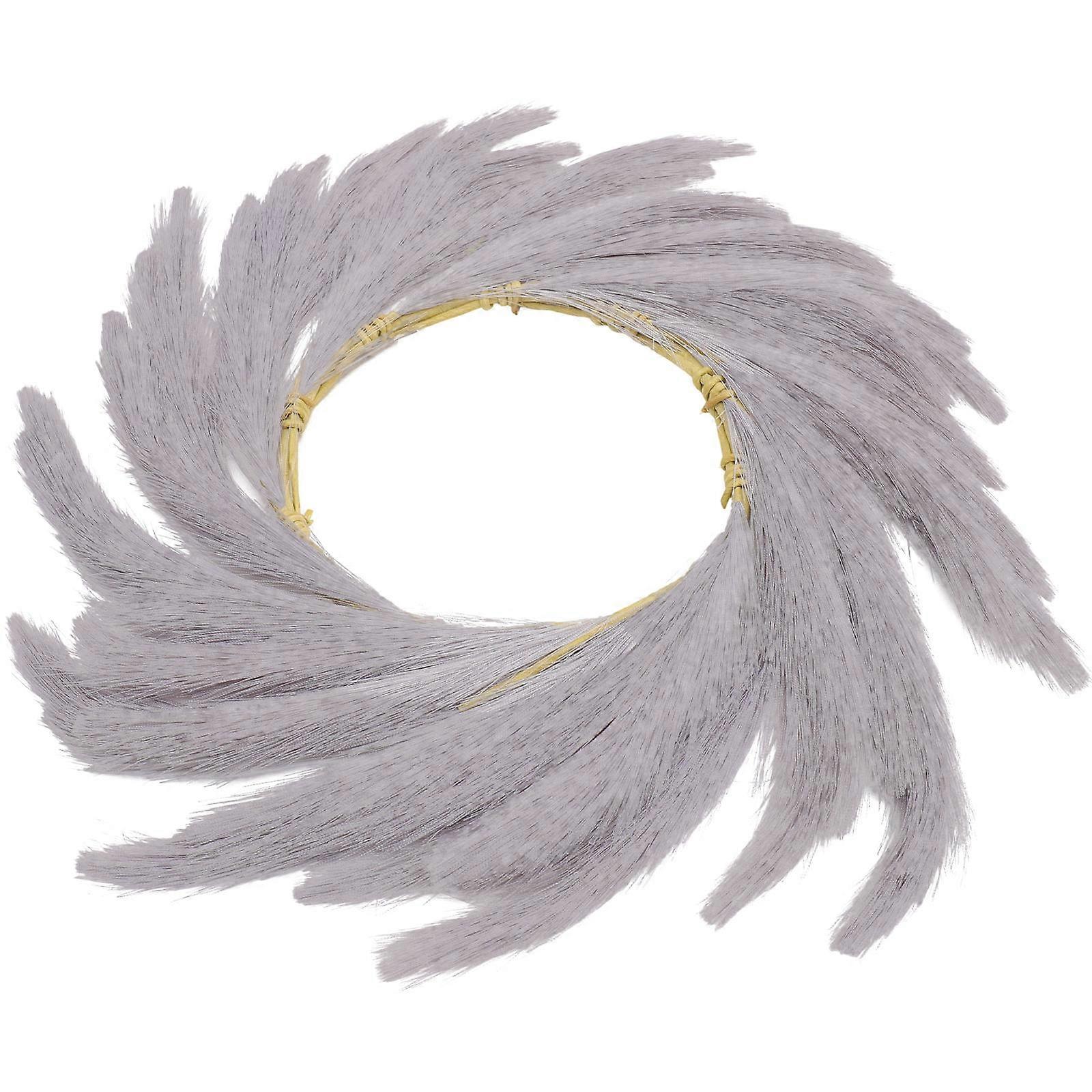 Imitation Reed Wreath for Home Decor with Beautiful Grey Color and Vivid Design Polyester