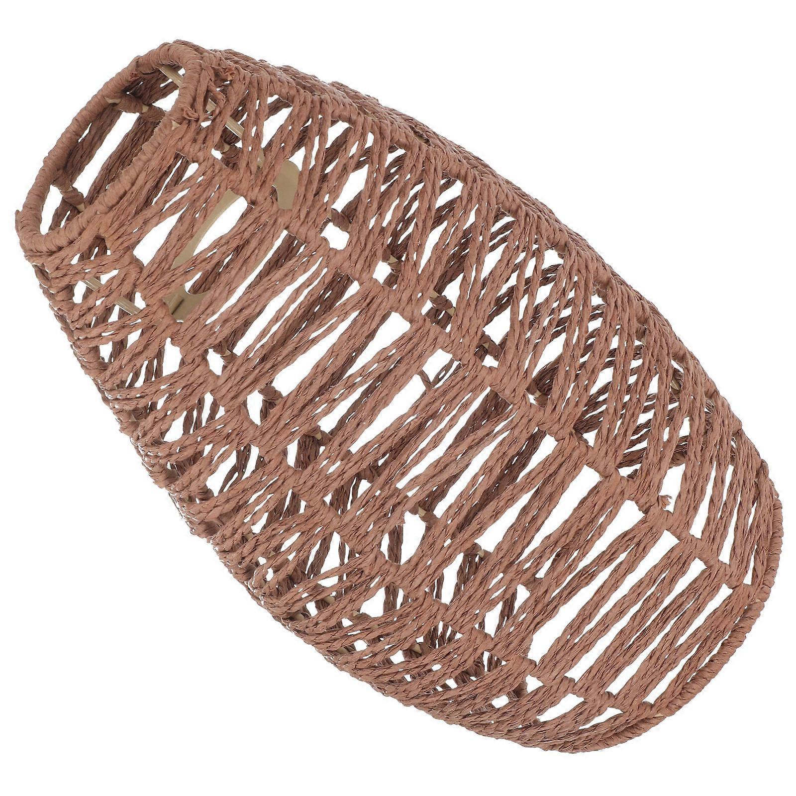 Retro Lamp Shade Chinese Style Rattan Ceiling Light Cover 26x18cm Easy to Install Homeowners Interior Designers 1Set