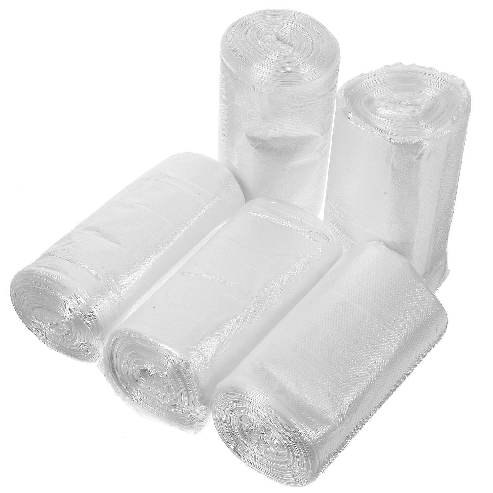 Thicken Garbage Bags For Bathroom Trash Can Liners In White Color With Leak Prevention 5 Rolls