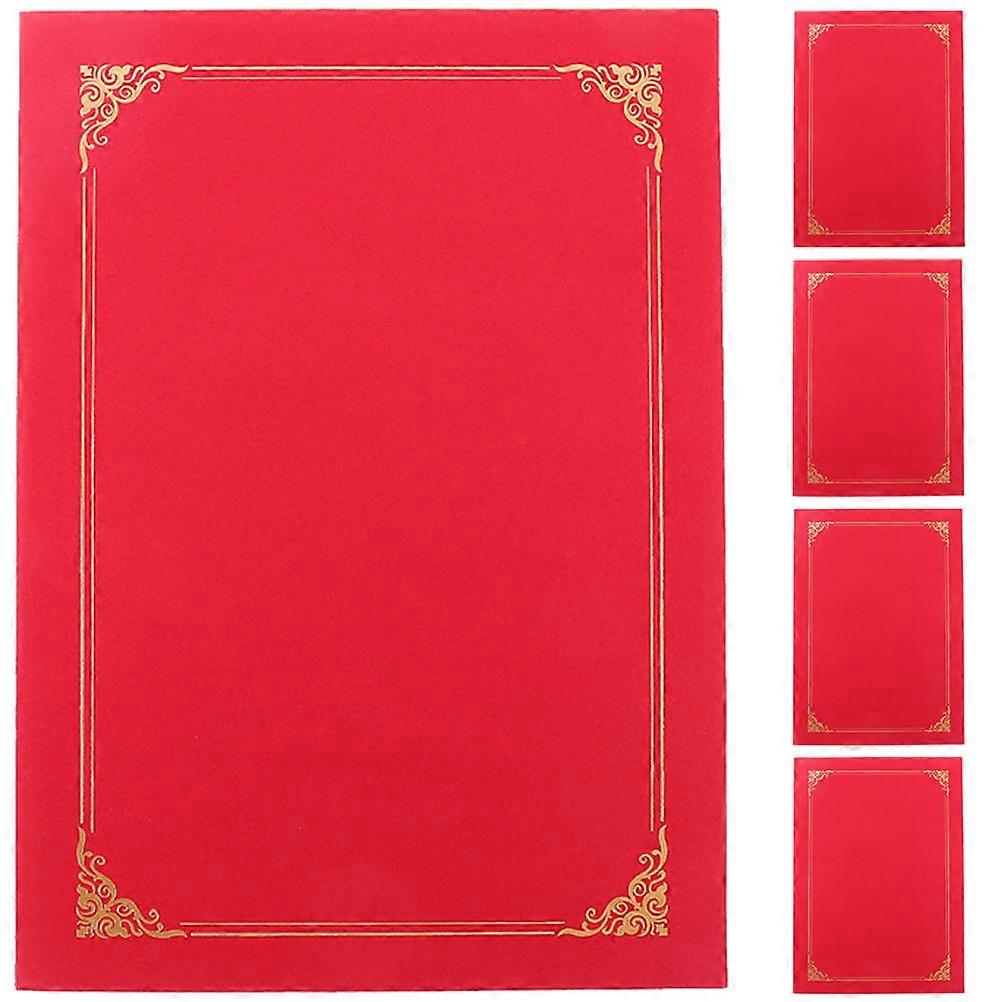 5pcs Award Certificate Covers Creative Protective Holders for Diplomas Documents Material Elegant Presentation for Important Achievements