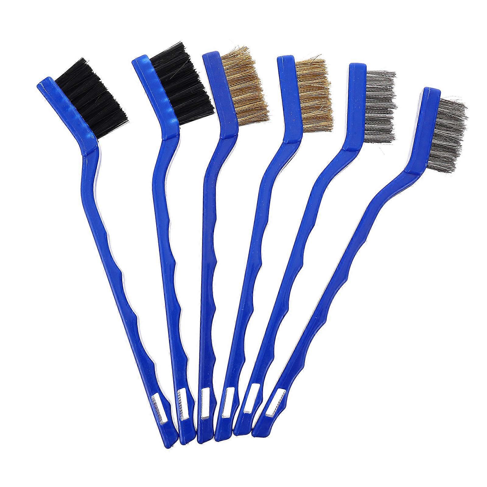 6Pcs Mini Wire Brush with Curved Handle and Wire Bristles for Masonry Cleaning