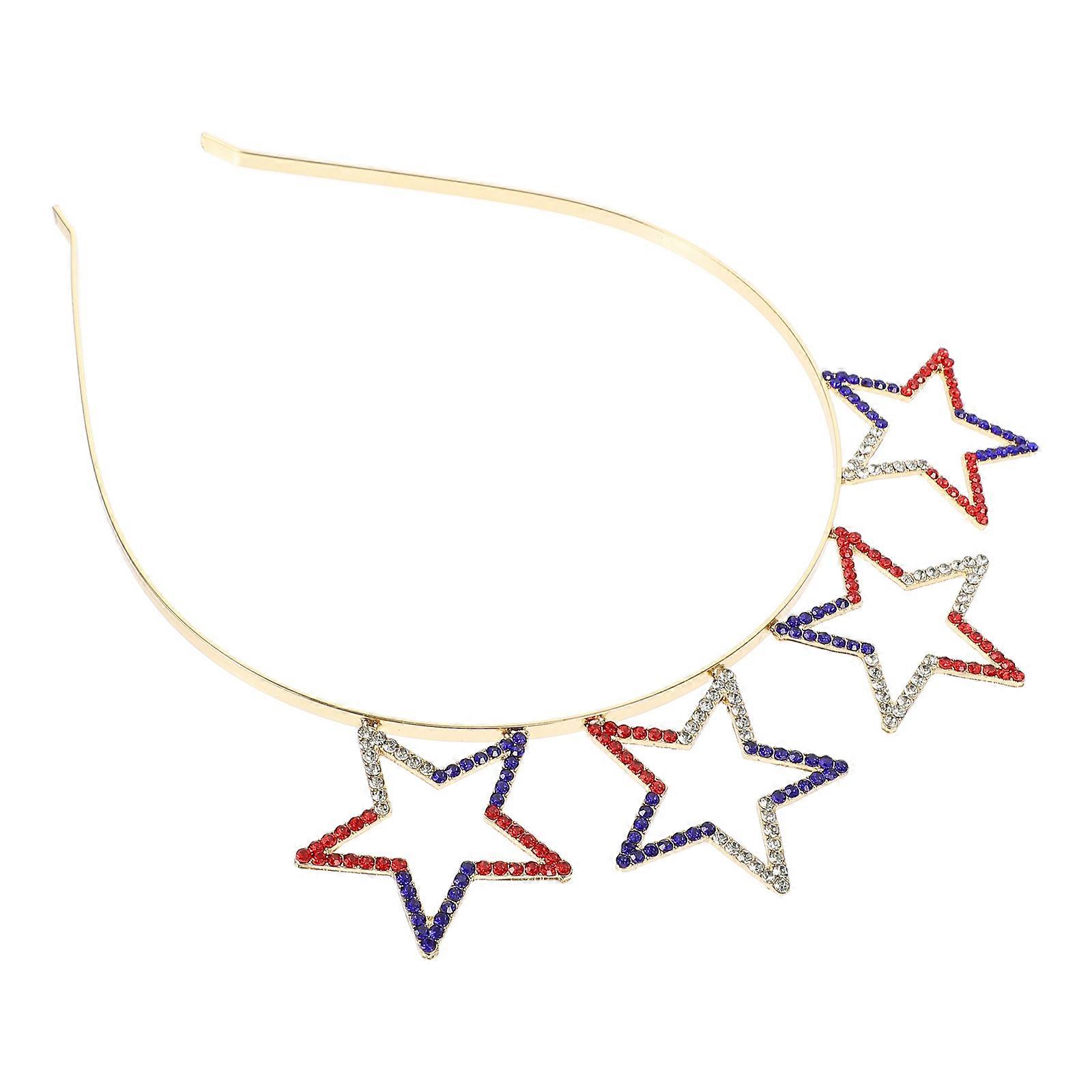 Multi Color Independence Day Star Shape Hairband for Decoration Alloy Headwear 1 Count