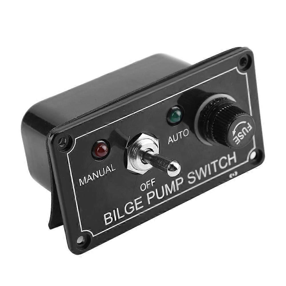 Boat Marine Switch Panel, Bilge Pump Switch, 12V DC LED Display Manual/Off/Car