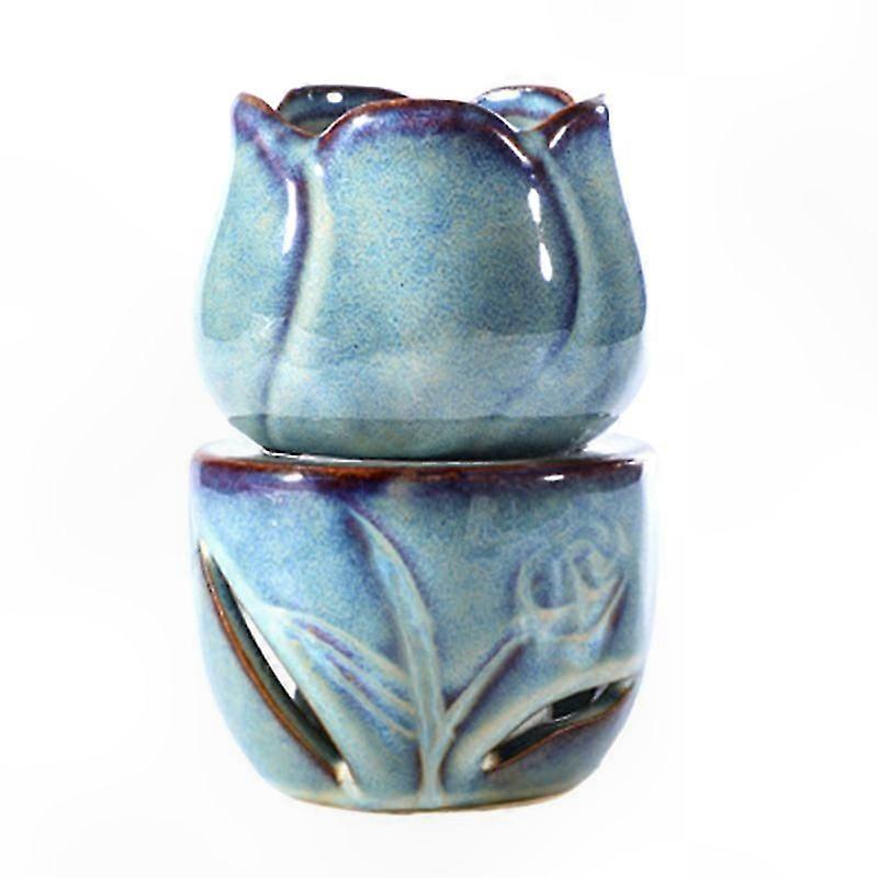 Ceramic Tulip Aromatherapy Lamp for Candle and Incense Use