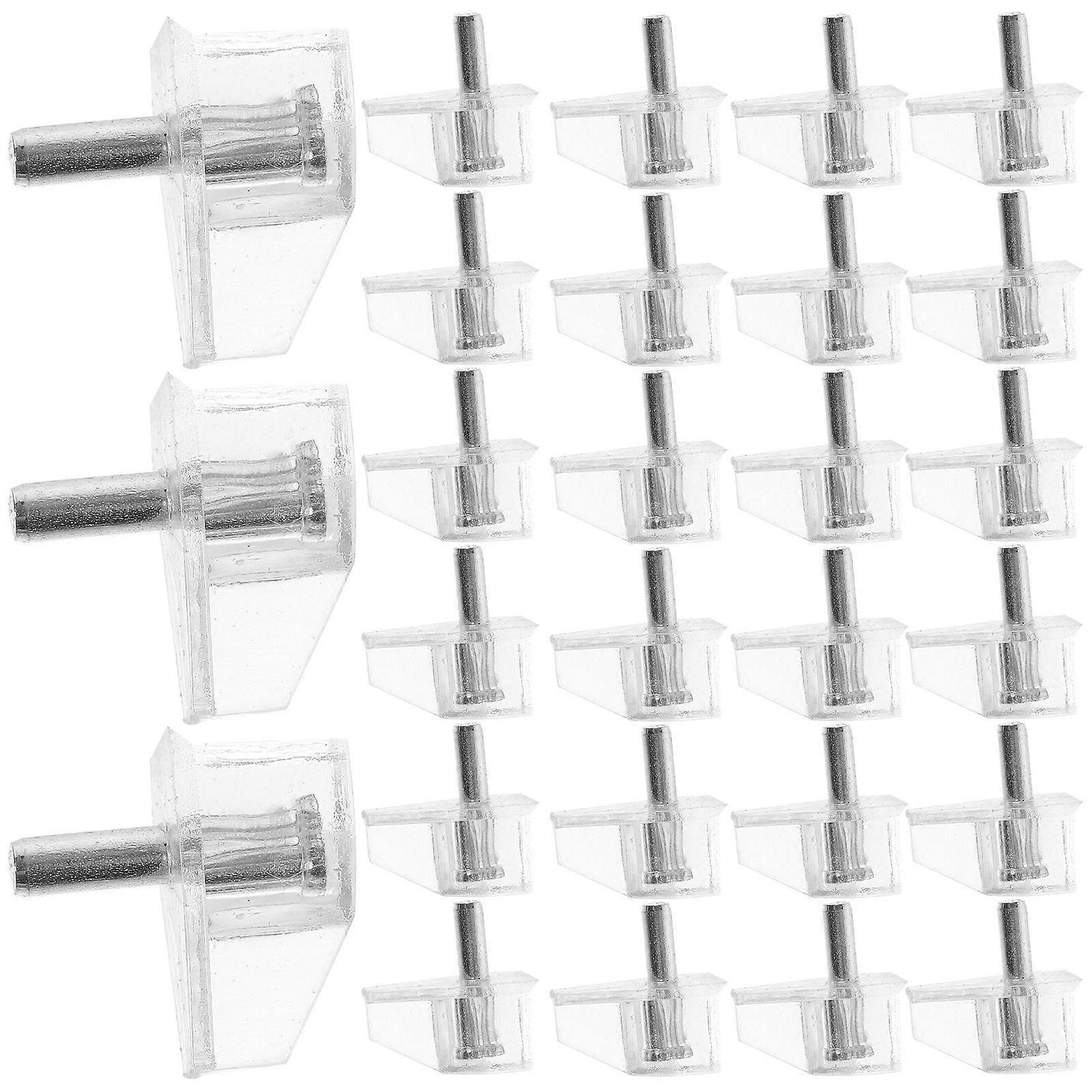 Transparent DIY Shelf Pegs – 100pcs Plastic Support Brackets for Cupboards, Balconies, and Cabinets – In Installation