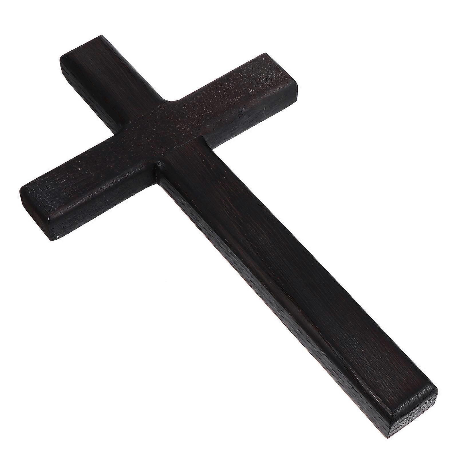 Elegant Black Hanging Cross Ornament for Decor Made of Premium Synthetic Material Smooth and 1pc