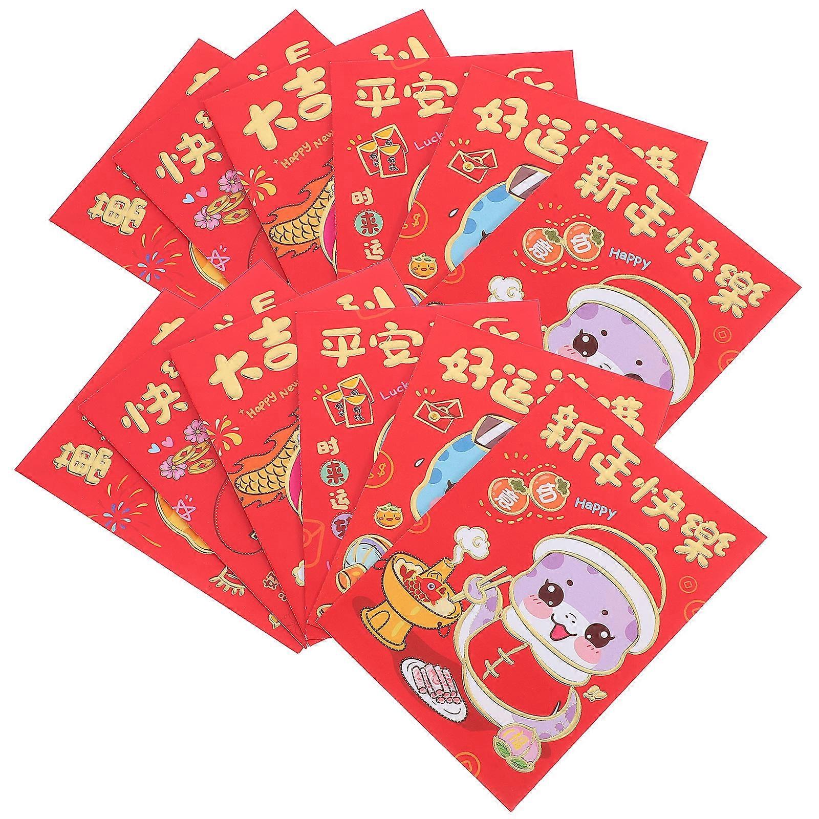 Spring Festival Red Packet Blessing Sharing Paper Red Envelopes For Family And Friends 11.50X8.10X0.10CM 36Pcs