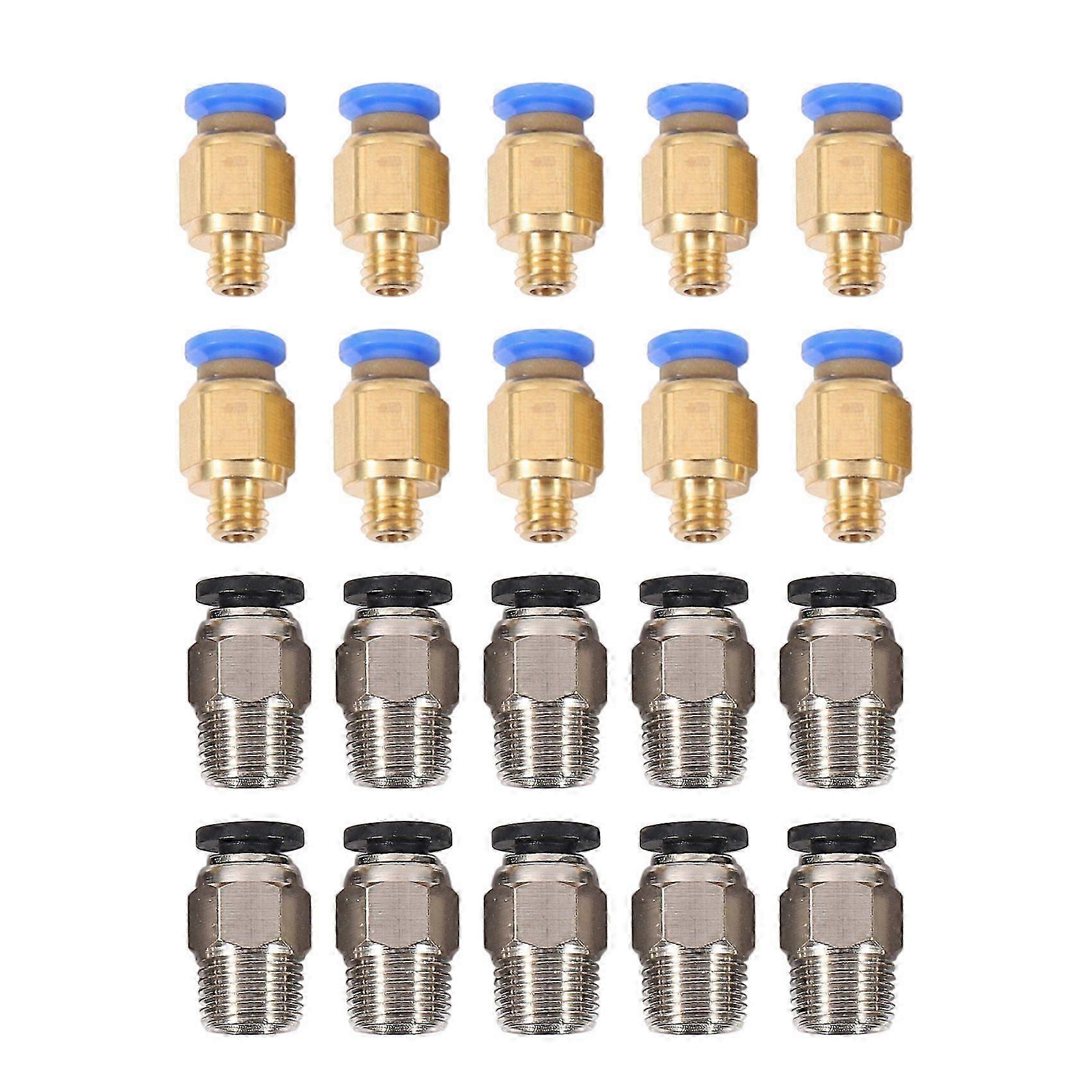 PC4-M10 Straight Pneumatic Fitting Push to Connect + PC4-M6 Quick in Fitting for 3D Printer Bowden