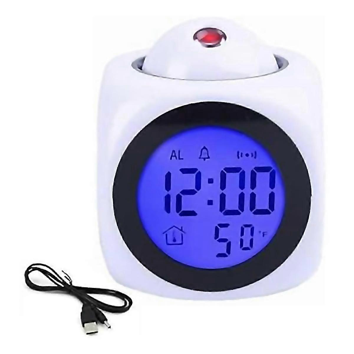Projection Electronic Clock English Clock Projection Clock Uk White